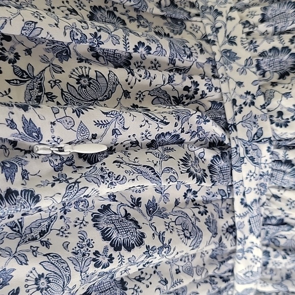 Daniel Cremieux White and Blue Floral Midi Dress SZ 4 - Picture 5 of 14